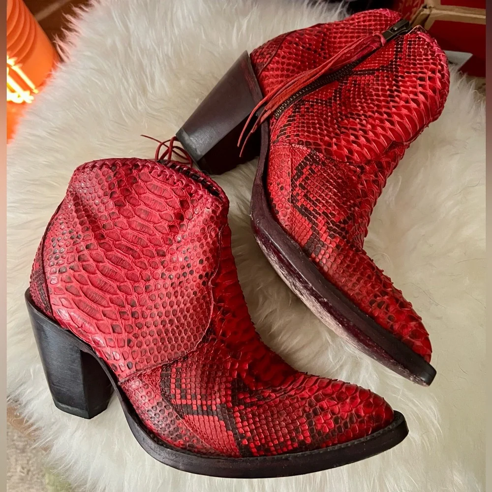 Authentic Python Snakeskin Boots Women’s 9 - Picture 3 of 5